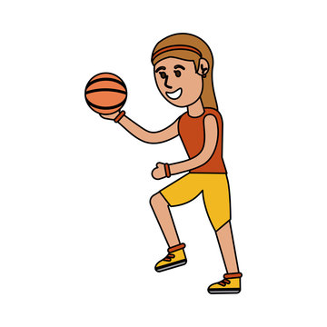 girl doing basketball sport