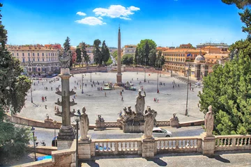 Gordijnen Piazza del Popolo (Volksplein) in Rome, Italië © Inna Felker