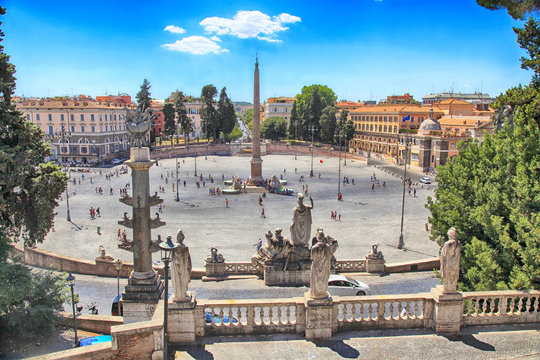 Piazza del Popolo (People's Square) in Rome, Italy