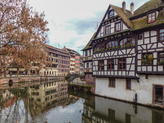 Fototapeta na wymiar Old beautiful houses in Strasbourg France-2.