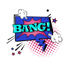 Comic Stciker Chat Bubble Icon Pop Art Style Social Media Communication Flat Vector Illustration