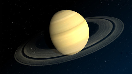 Planet Saturn, realistic 3D graphics