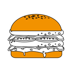 isolated fast food hamburger icon