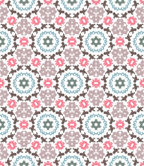 Abstract geometric pattern, floral background.