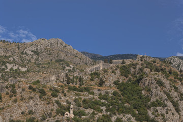 Mountain over the old town in Kotor
