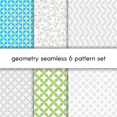Abstract vector pattern set with geometrical figures. Seamless pattern set for wallpaper, textile, wrapping paper, web