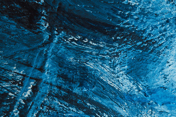 abstract blue paint strokes on the background