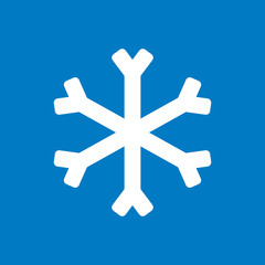 Schneeflocke - Piktogramm - weiß - blauer Hintergrund
