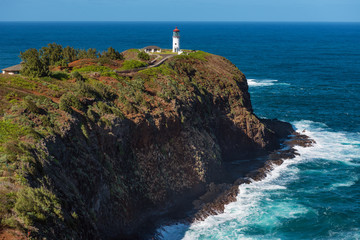 Fototapeta na wymiar lighthouse on a cliff kauai hawaii