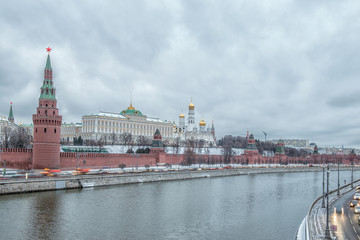 Obraz premium Moscow Kremlin and Moscow River in Moscow, Russia.