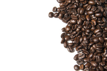 coffee beans white background photo. Beautiful picture, background, wallpaper