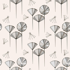 Seamless vector pattern with dandelions