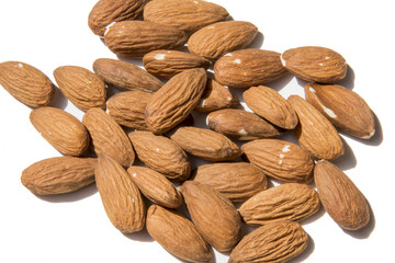 almonds isolated on white background photo. Beautiful picture, background, wallpaper
