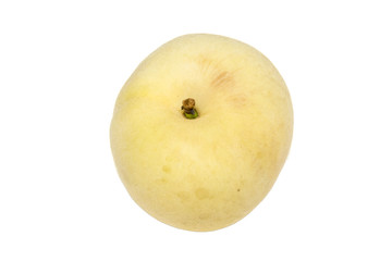 Japanese white peaches isolated on white background photo. Beautiful picture, background, wallpaper