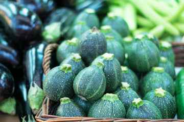 Zucchinis in a market