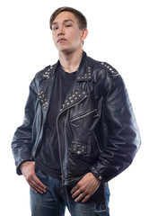 Portrait of daring teenage boy
