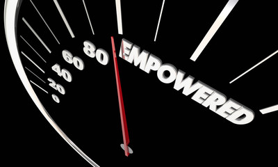 Empowered Activated Encouarge Speedometer Measure Results 3d Illustration