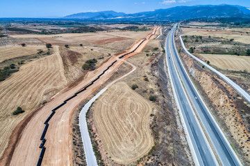 Construction of gas pipeline Trans Adriatic Pipeline - TAP in north Greece. The pipeline starts...