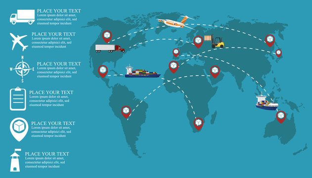 Global network of commercial cargo transportation