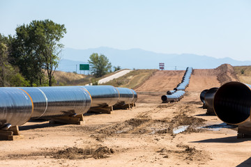 Construction of gas pipeline Trans Adriatic Pipeline - TAP in north Greece. The pipeline starts...