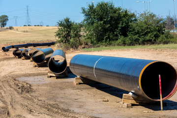 Construction of gas pipeline Trans Adriatic Pipeline - TAP in north Greece. The pipeline starts from the Caspian sea and reaches the coast of southern Italy