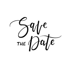 Save the Date. Modern brush calligraphy.