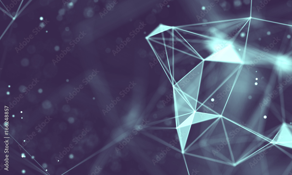 Poster data technology abstract futuristic illustration . low poly shape with connecting dots and lines on 