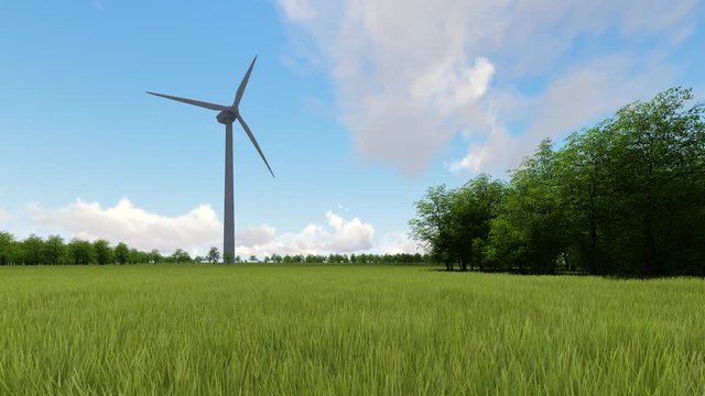 Wind power technology 3D render