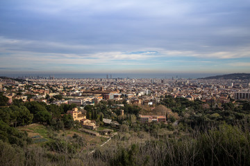 Fototapeta na wymiar Panorama of Barcelona, Spain