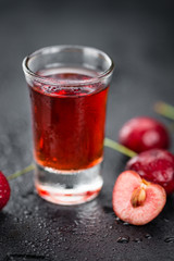Cherry Liqueur selective focus
