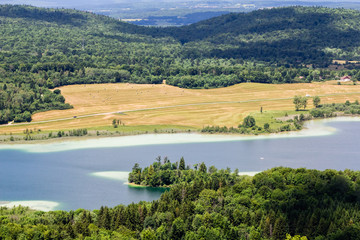 Fototapeta na wymiar Region of the four lakes in the French Jura