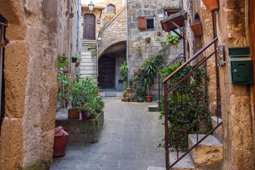 Fototapeta na wymiar Street and alley of Pitigliano