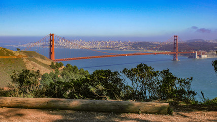 Scenic view of Golden Gate bridge and San Francisco