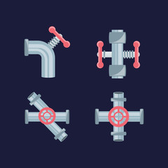 flat set icon tools plumbing