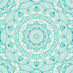 Flower Mandala seamless pattern. Vintage lace background. Decorative elements. Oriental pattern, vector illustration. Islam, Arabic, Indian, turkish, pakistan, chinese, ottoman motifs