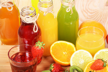 Fresh fruit juices from freshly squeezed fruit