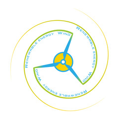 Alternative and renewable energy. Wind. Vector on white background