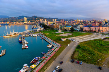 Fototapeta na wymiar Amazing view of Batumi from ferris wheel