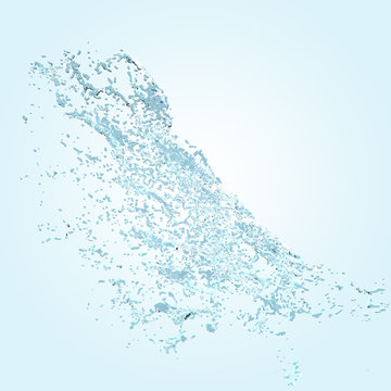 water splash shape. Abstract 3d rendering illustration