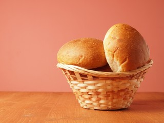 bagels in a wicker basket