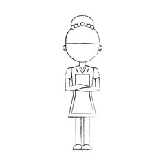 Housekeeper avatar character icon vector illustration design