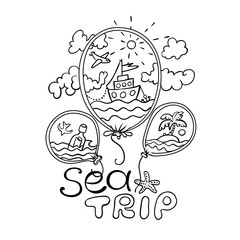Sea trip vector illustration