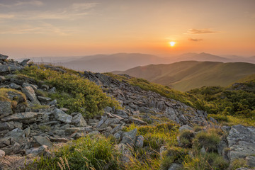 Sunset in the mountains