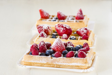 Waffles with fruit