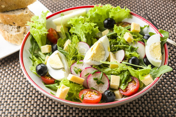 Light meal - salad with rucola