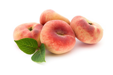 Peach. Fruit with isolated on white background.