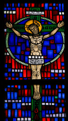 Stained Glass in Worms - Jesus on the Cross