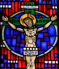 Stained Glass in Worms - Jesus on the Cross
