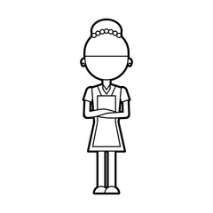 Housekeeper avatar character icon vector illustration design