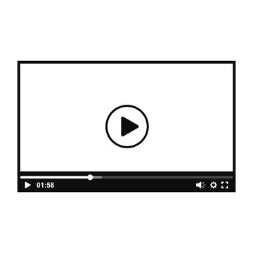 Video player simple black isolated illustration, vector